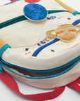 Planet-Themed Children's Backpack Cute Adjustable Lightweight Bag: White