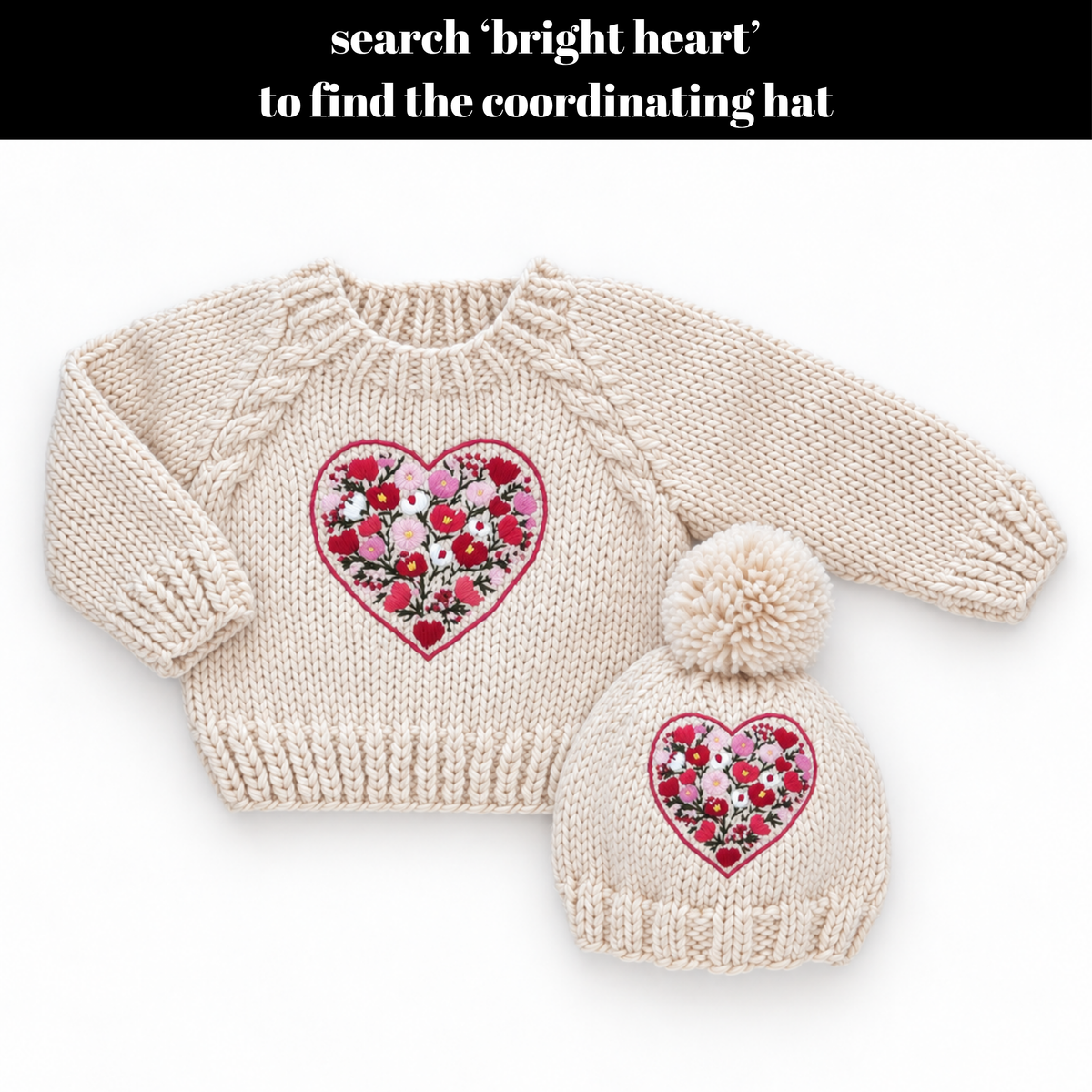 Bright Embroidered Heart Sweater for Baby &amp; Kids