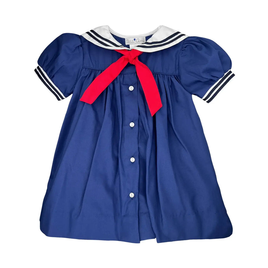 Nautical Sailor Dress: Navy
