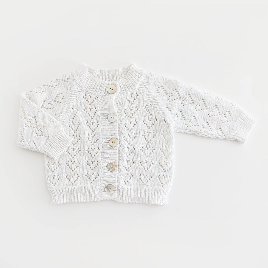 Heart Lace White Valentine Cardigan Sweater Baby & Toddler