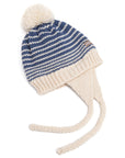 Kids Earflap Winter Hat- Striped Blue- Toddler