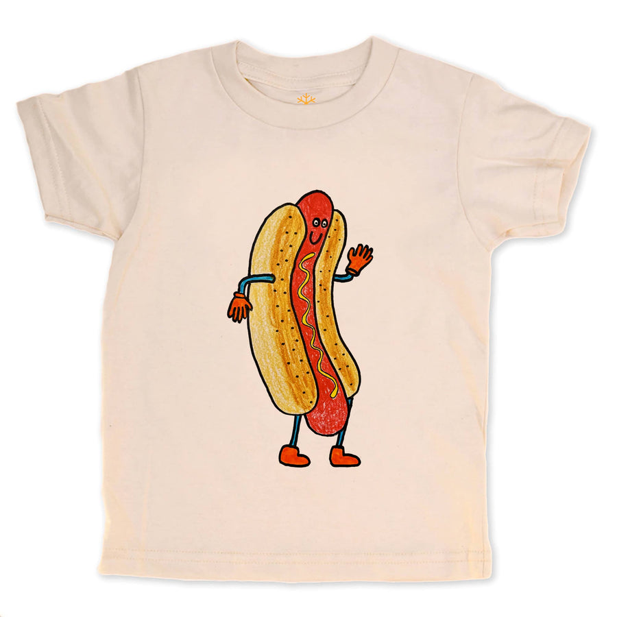 Dancing Hot Dog Kids Tee Shirt by Orangeheat