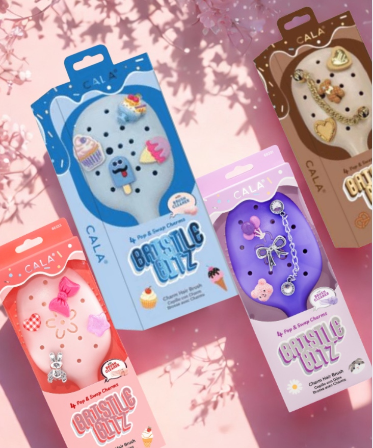 CALA Bistle Bitz Charm Hair Brush : Purple