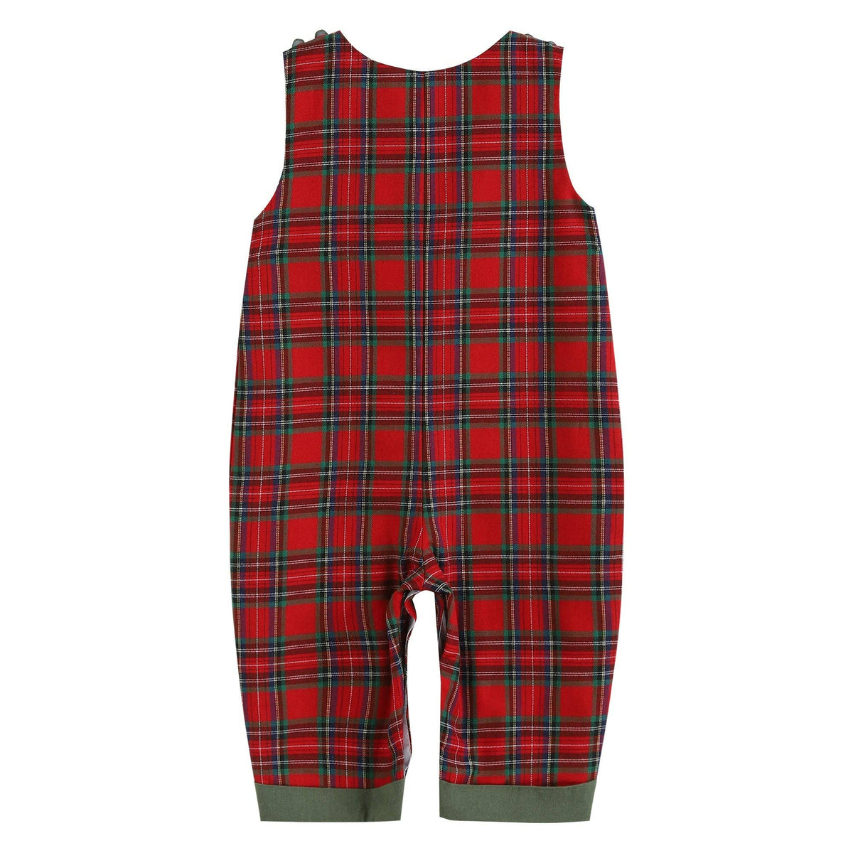 Red Plaid Truck &amp; Tree Smocked Overalls
