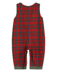 Red Plaid Truck & Tree Smocked Overalls
