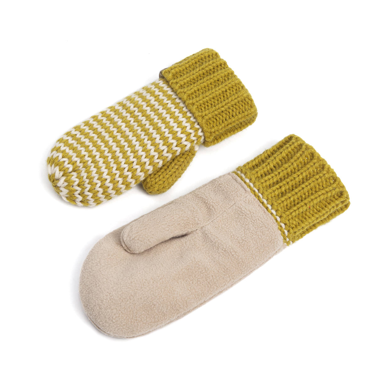 Classic Knit Winter Mittens for Kids, Stripe Pattern