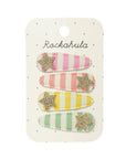 Stripy Star Fabric Clip Set