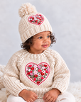 Bright Embroidered Heart Sweater for Baby & Kids