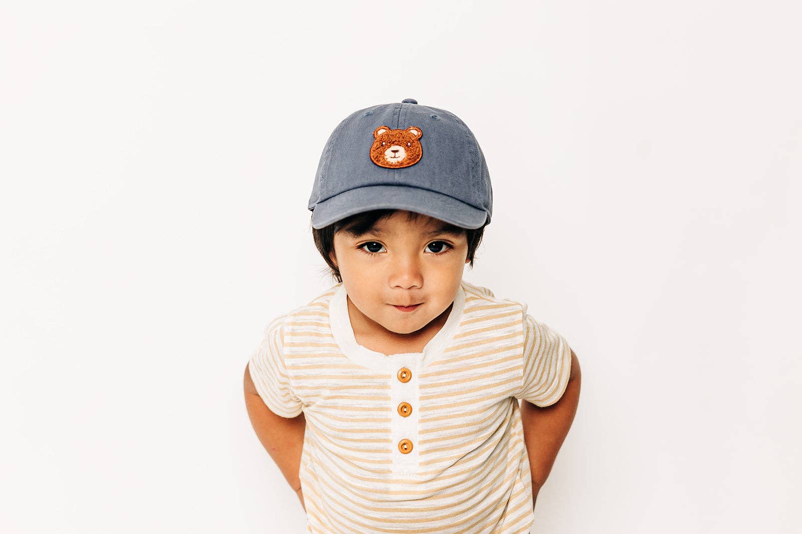 Teddy Bear Patch Baseball hat: Denim / Baby (0-12M)