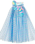 Marlya Mermaid Costume Cape Set (cape,tiara,wand,sz 3-4yrs)