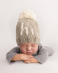 Hi. Pebble Brown Hand Knit Beanie Hat Baby & Kids