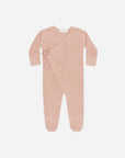 Wrap Knit Footie Heathered Rose