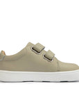 Leather Kids Velcro Sneakers - Gray