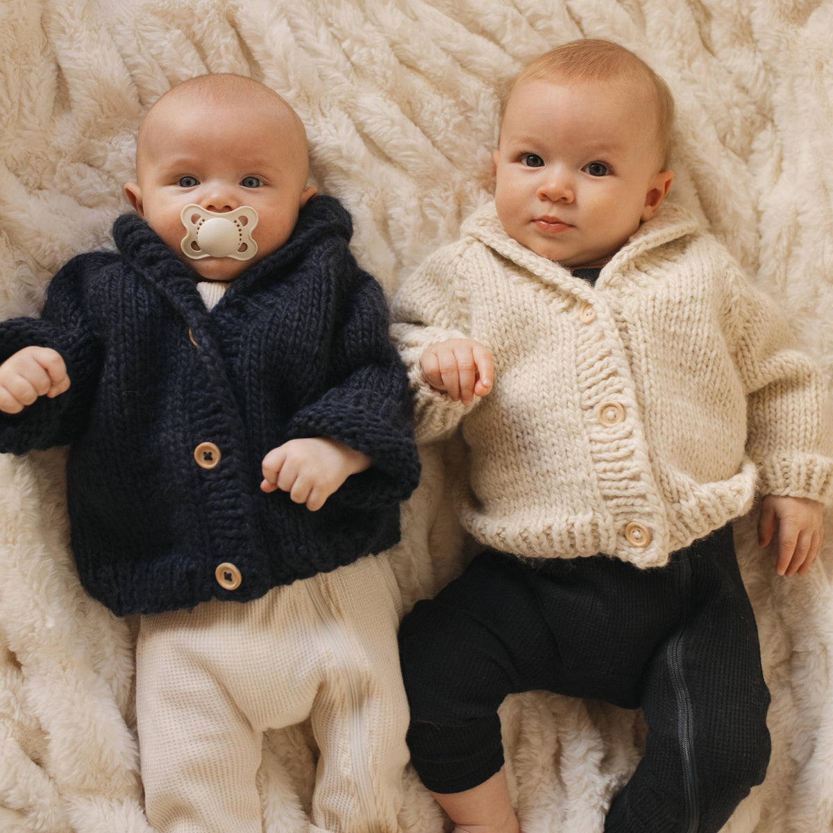 Shawl Collar Indigo Cardigan Sweater for Baby &amp; Toddler