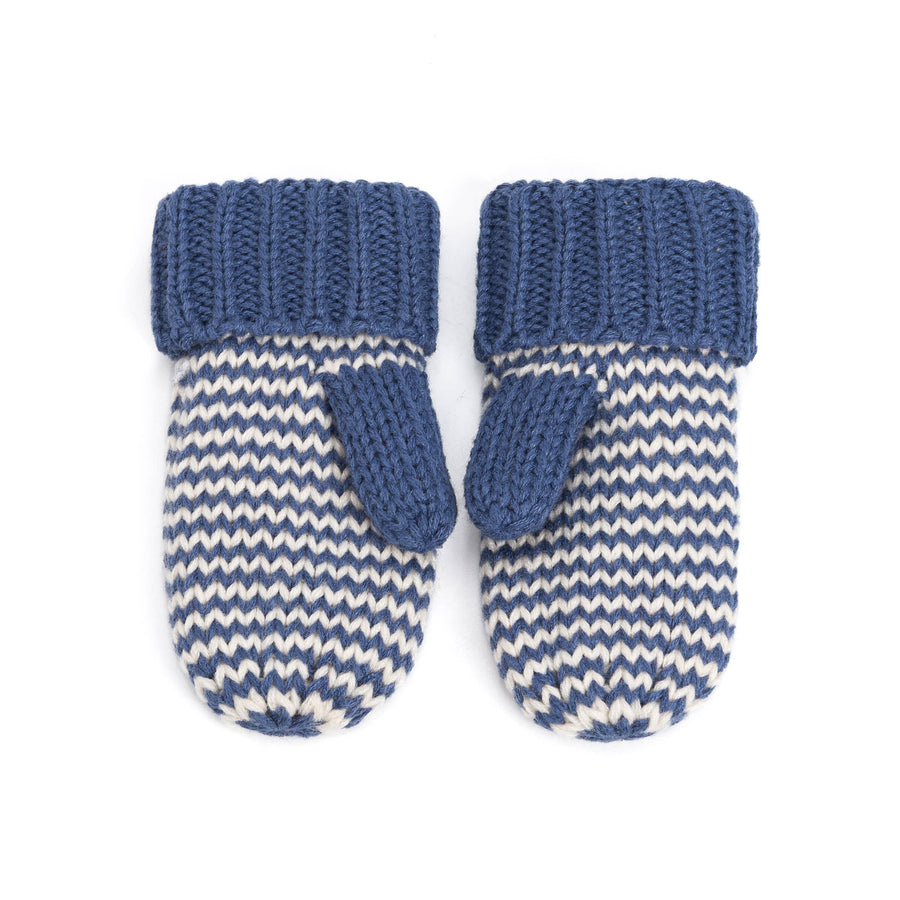 Classic Knit Winter Mittens for Kids, Stripe Pattern