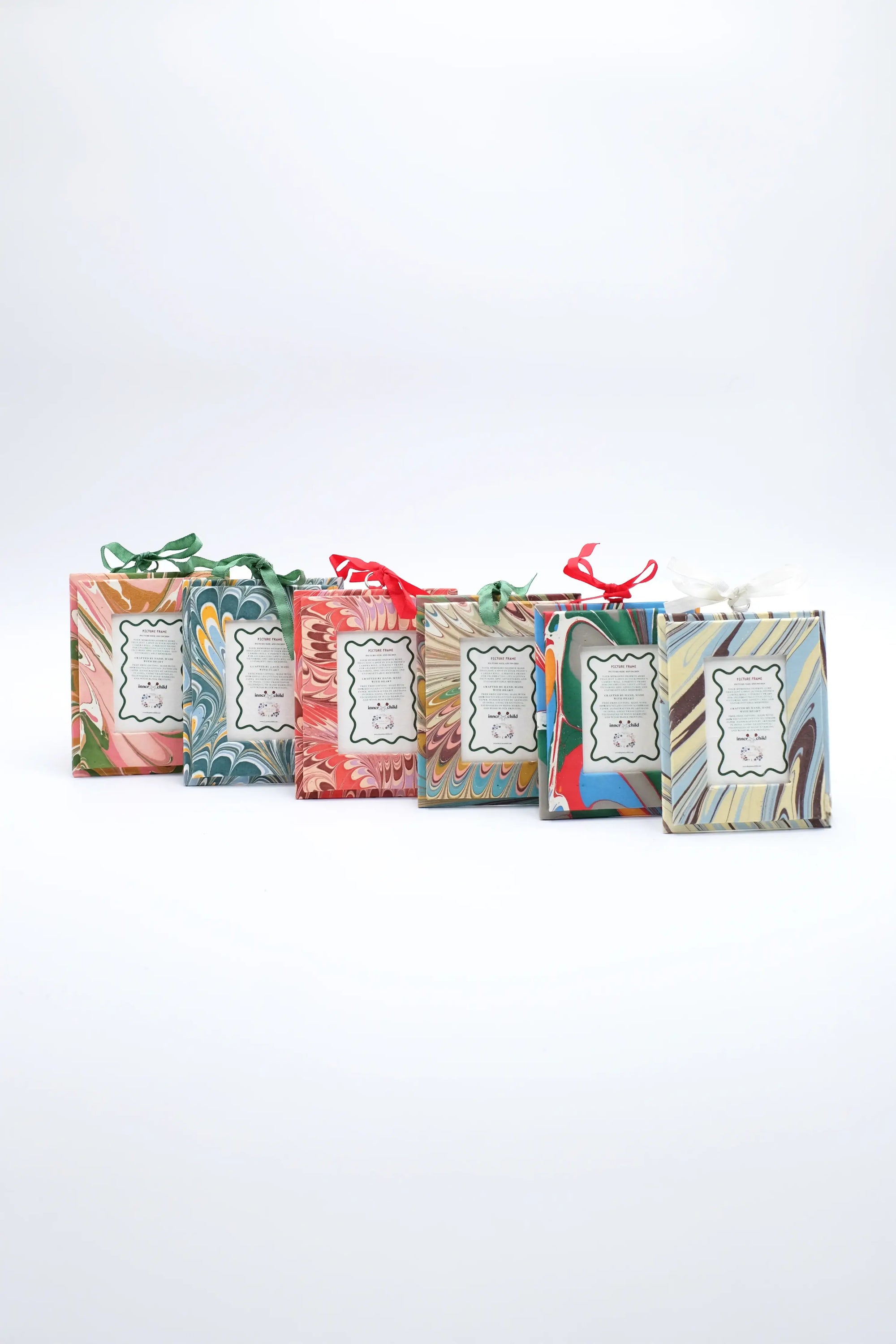 Mini Hand-Marbled Picture Frame Ornament | Peony Bloom