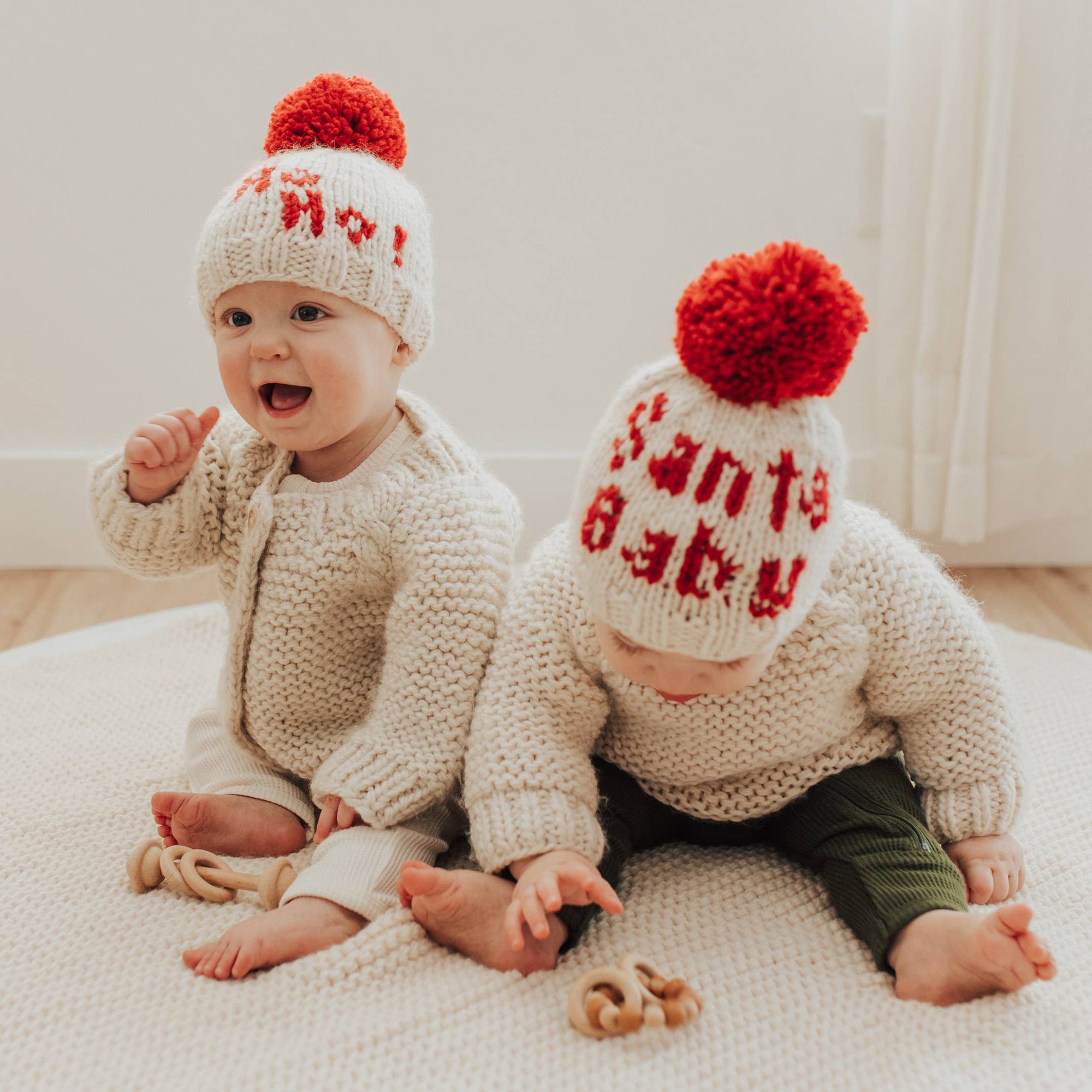 Santa Baby Hand Knit Beanie Baby Snow Hat