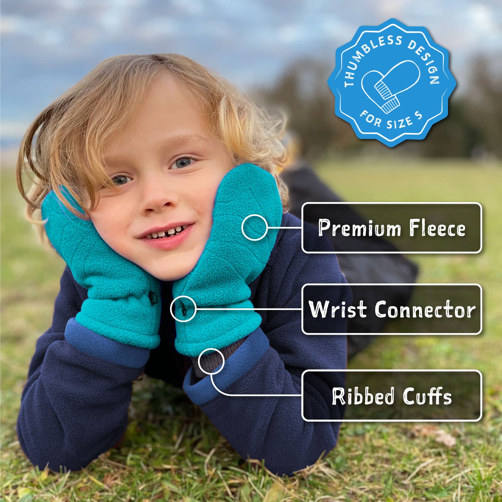 Jan &amp; Jul Navy Fleece Mittens