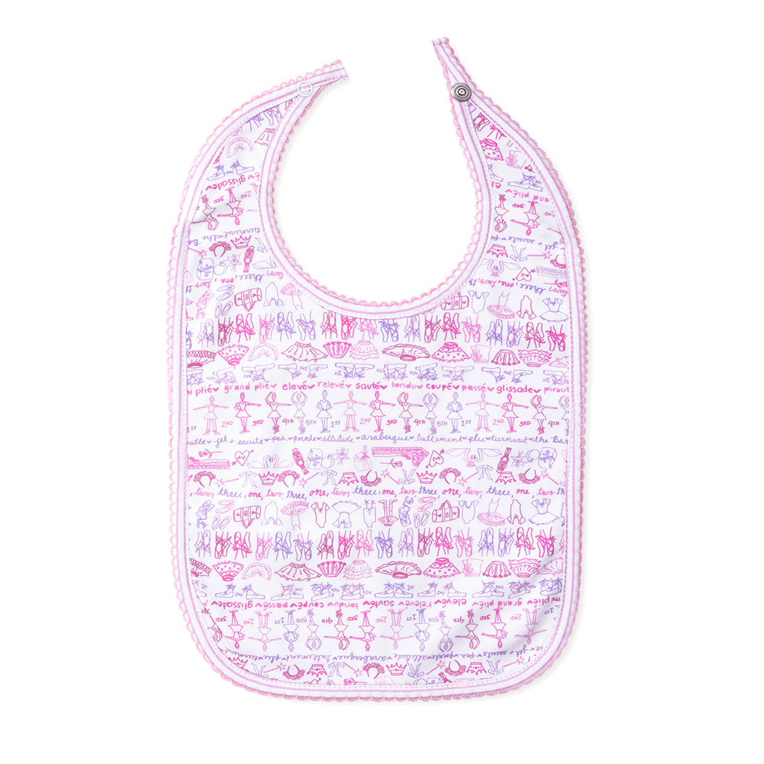 joy street ballet print baby round bib