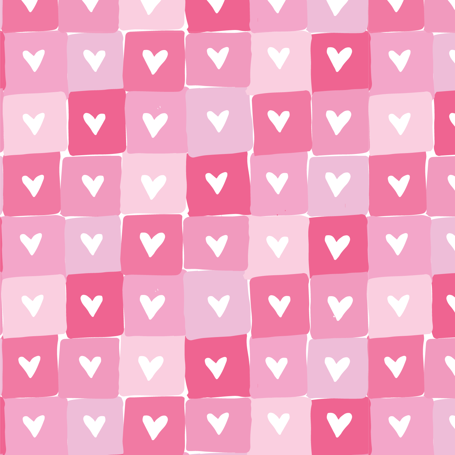 Block Hearts Print, Pink