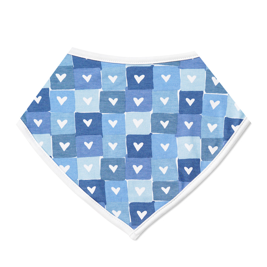 Block Hearts Baby Bandana Bib