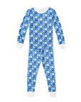 Block Hearts Two Piece Pajamas, Blue