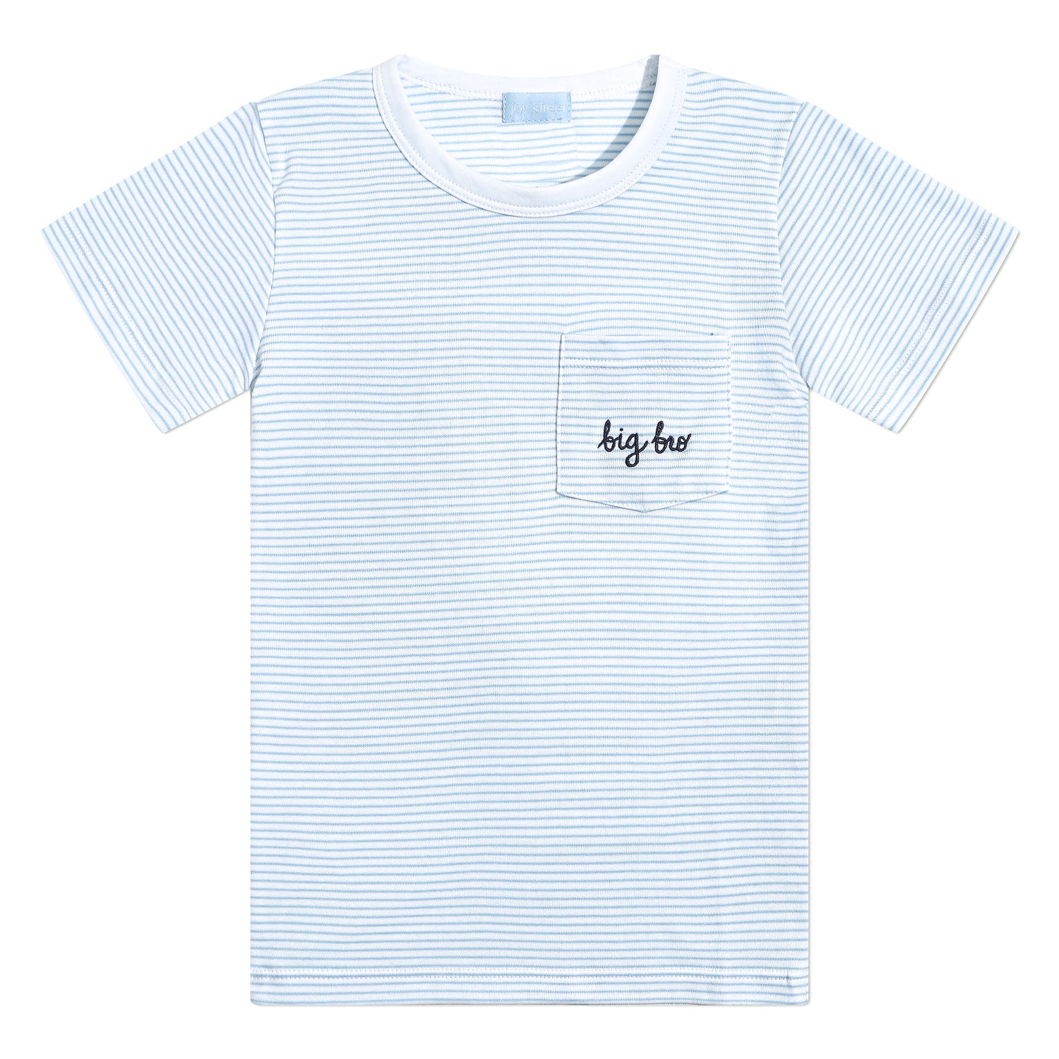 "Big Bro" Short Sleeve Tee in Light Blue Stripe