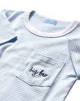 "Big Bro" Short Sleeve Tee in Light Blue Stripe