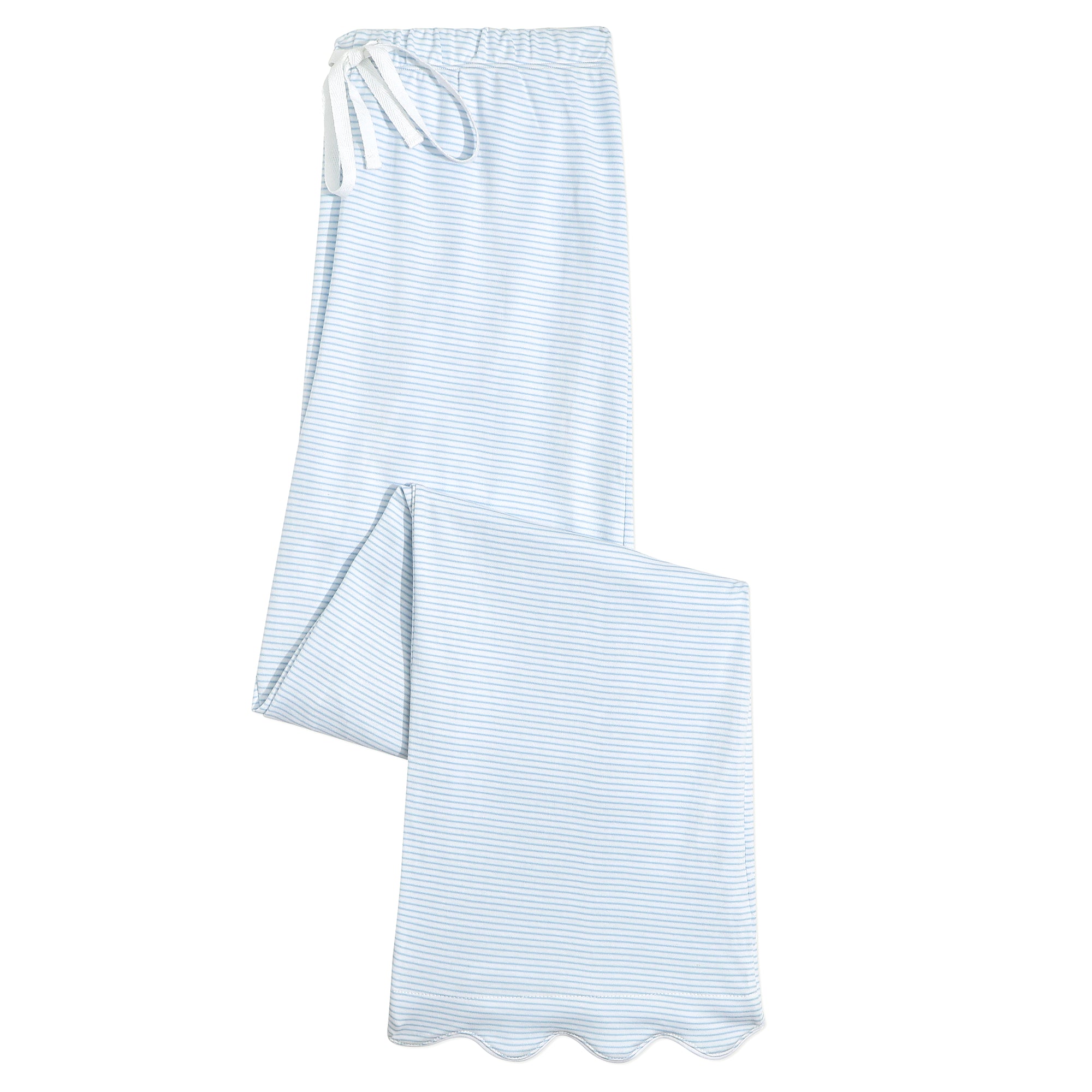 Harbor Stripe Women’s Short Sleeve Crop Pant Set in Light Blue Stripe