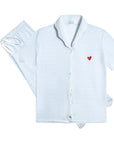 Harbor Stripe Women’s Short Sleeve Crop Pant Set in Light Blue Stripe