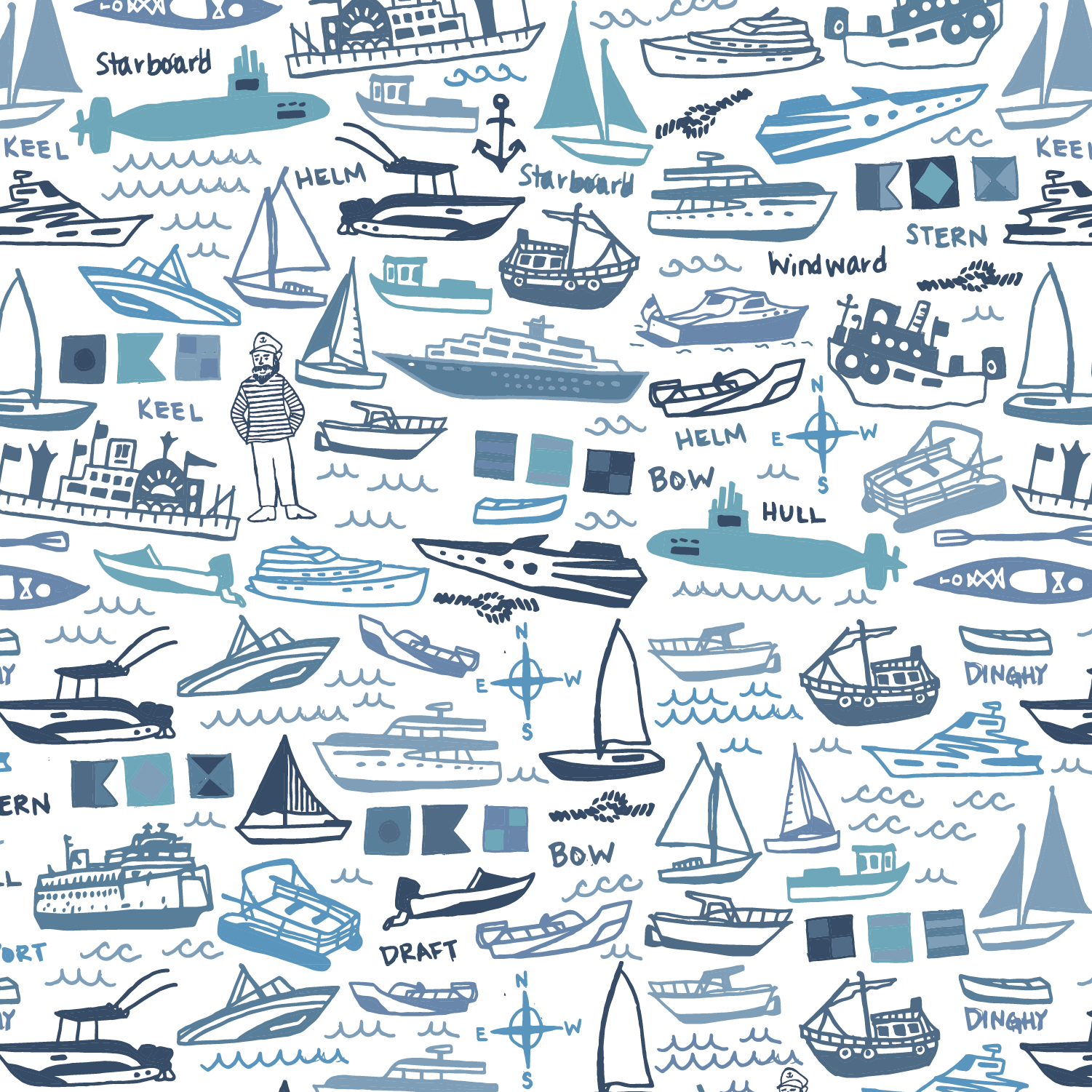 Boats Two Piece Kids Pajamas