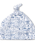 Joy Street Kids Boston Print Baby Hat, blue