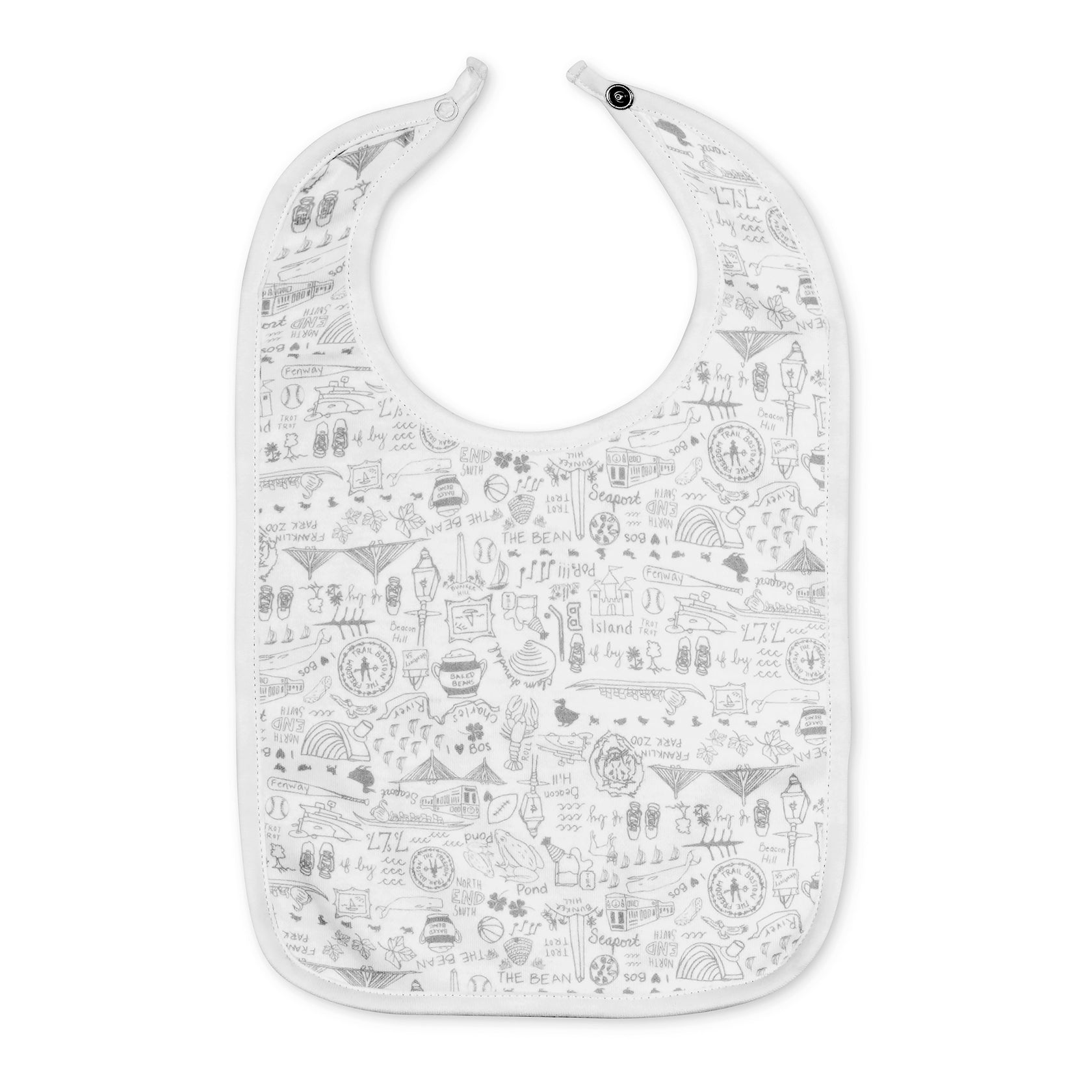 boston gray baby bib