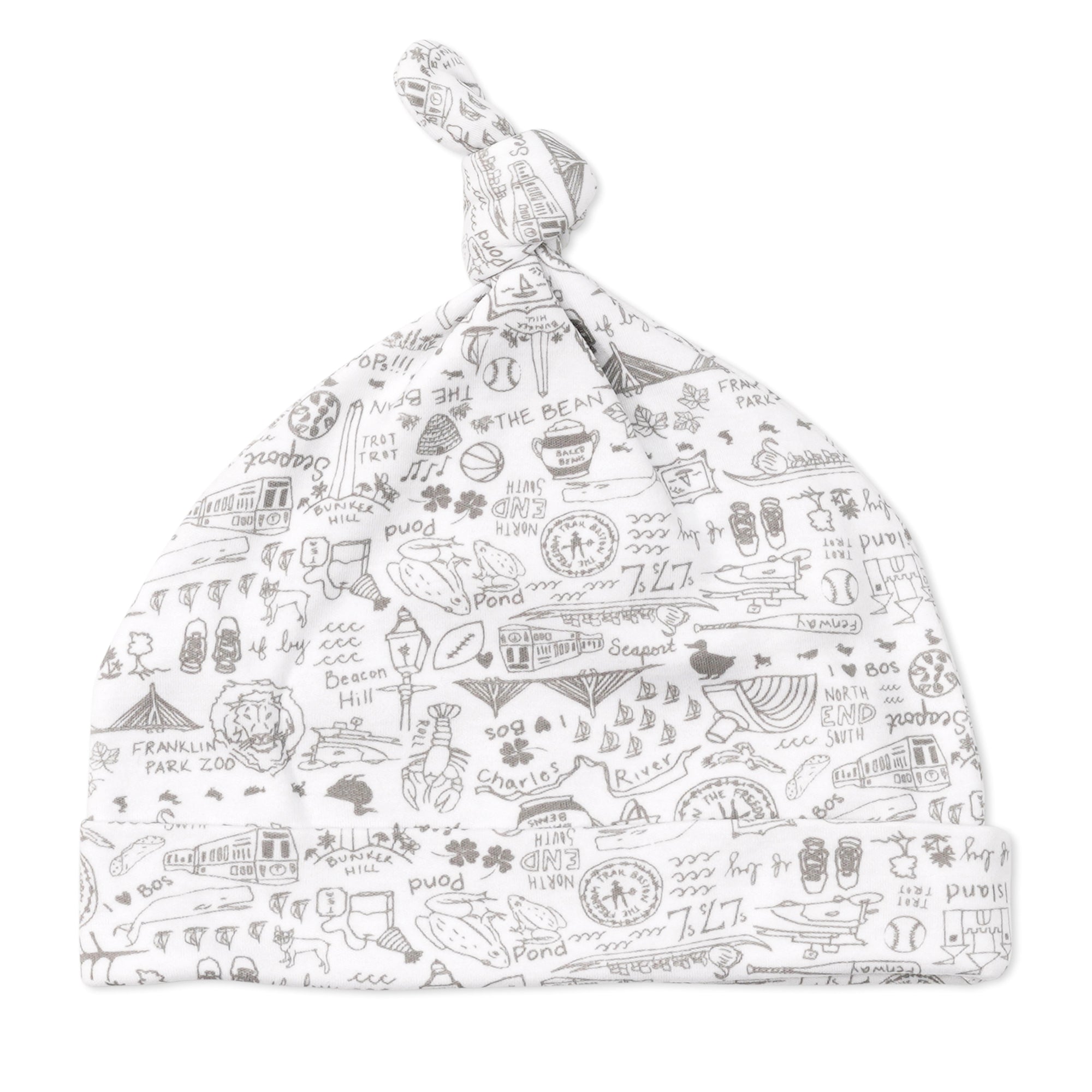 Joy Street Kids Boston Print Hat, gray