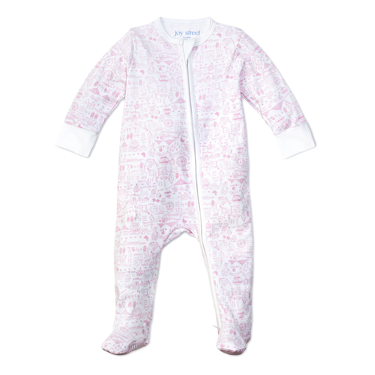 Joy Street Kids Boston Zip Onesie, Pink