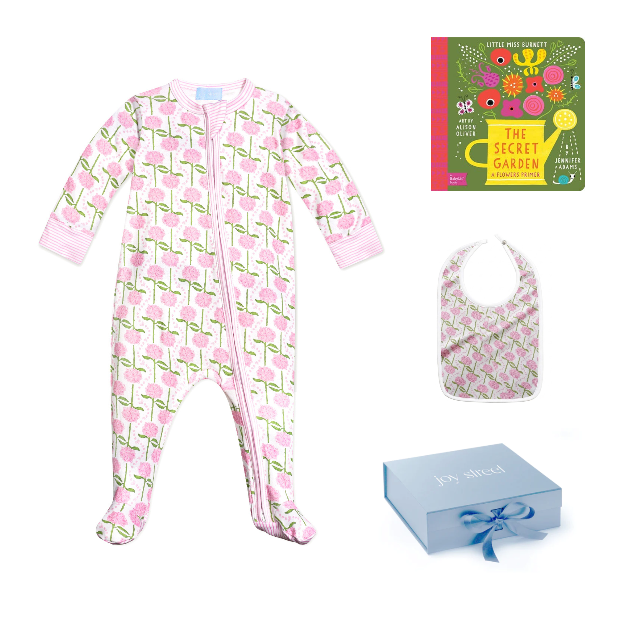 Pink Hydrangeas Baby Gift Set