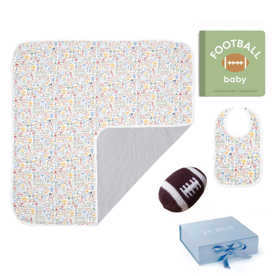 Football Blanket Baby Gift Bundle