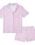 Joy Street Women's Button Front Cape Cod Pajama Short Set, Pink