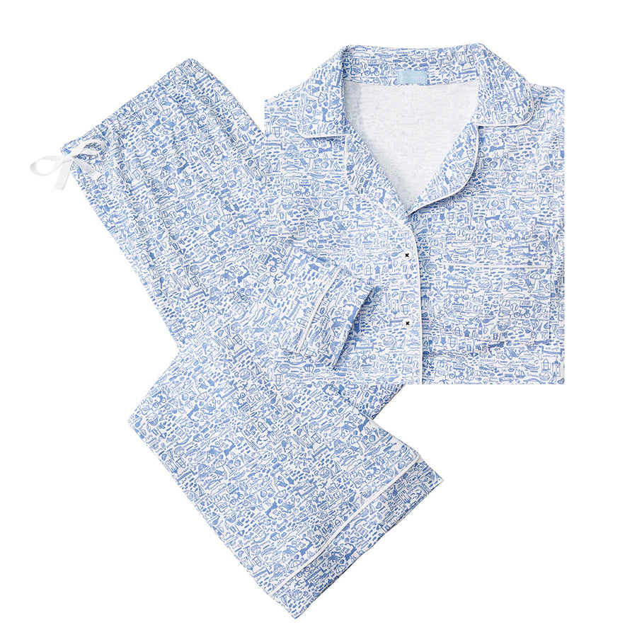 Cape Cod Women’s Button Front Long Pajama Set
