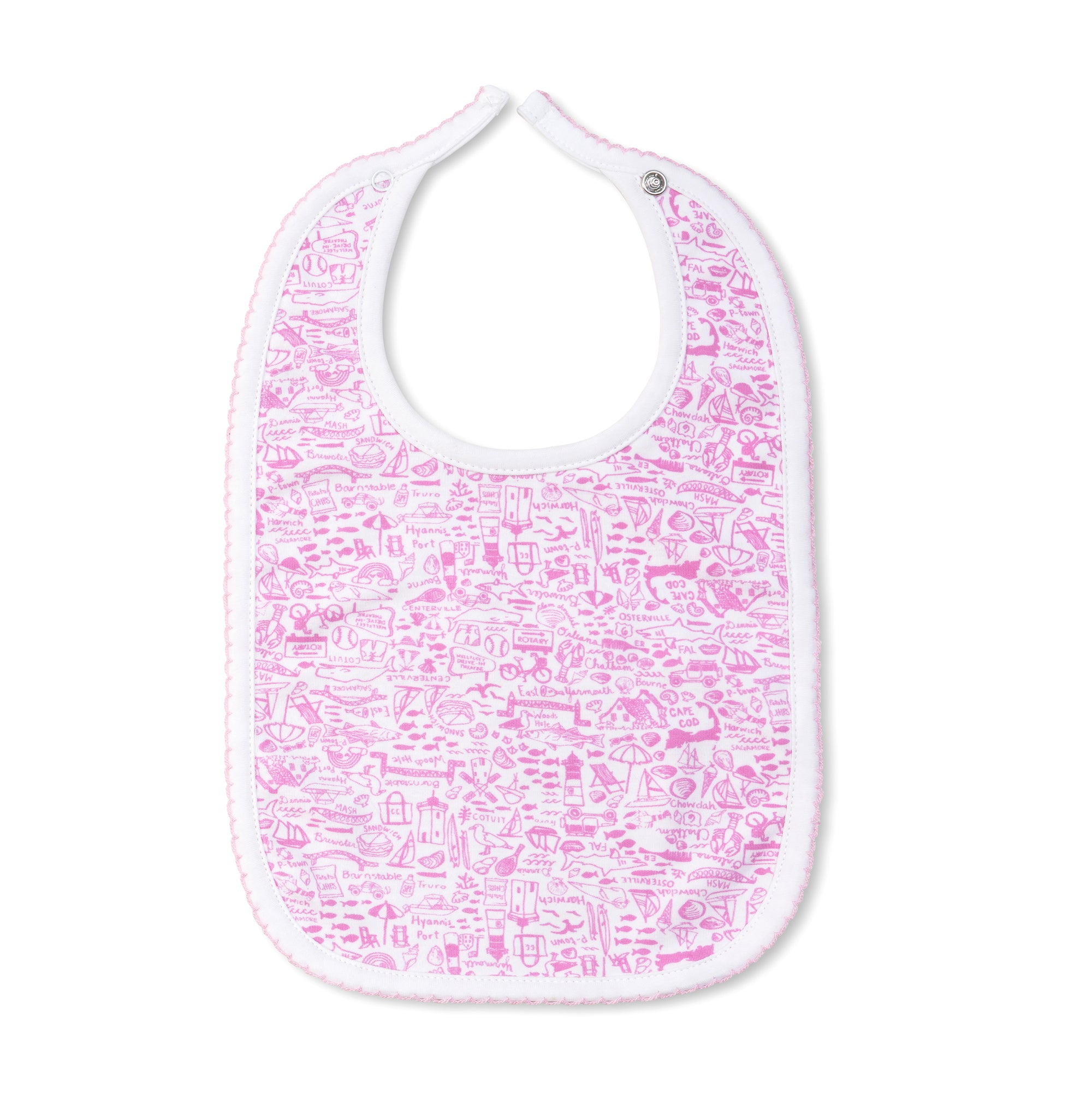 Joy Street Kids Cape Cod Print Bib, Pink