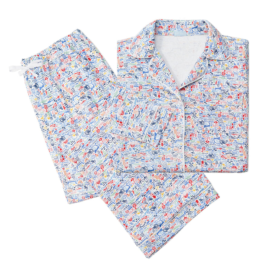 Cape Cod Women’s Button Front Long Pajama Set