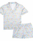 Charleston Women's Two pIece short pajama set button down polo