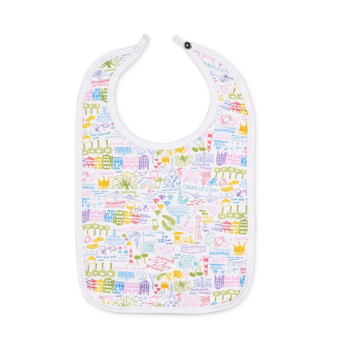 joy street charleston round baby bib