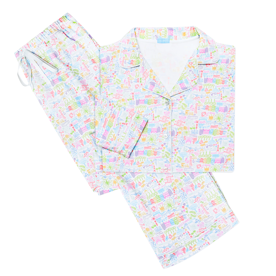 Charleston Women’s Button Front Long Pajama Set
