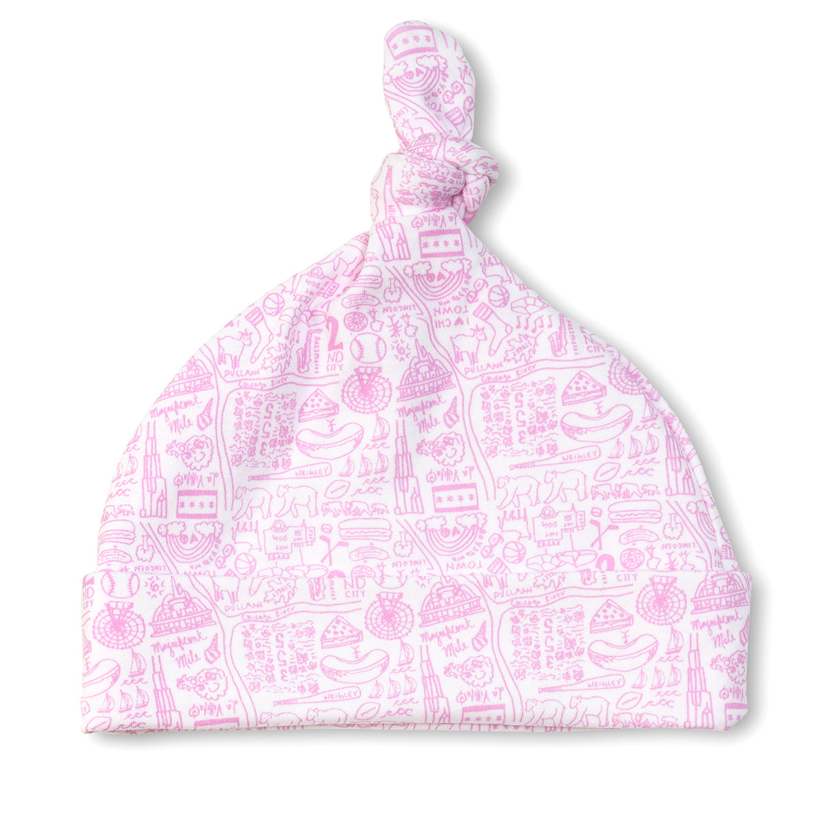 Joy Street Kids Chicago print baby hat, pink