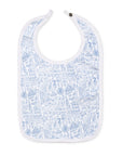 Joy Street Kids Chicago print baby bib, blue