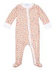 Pumpkin Stripe Halloween Zip Baby Onesie