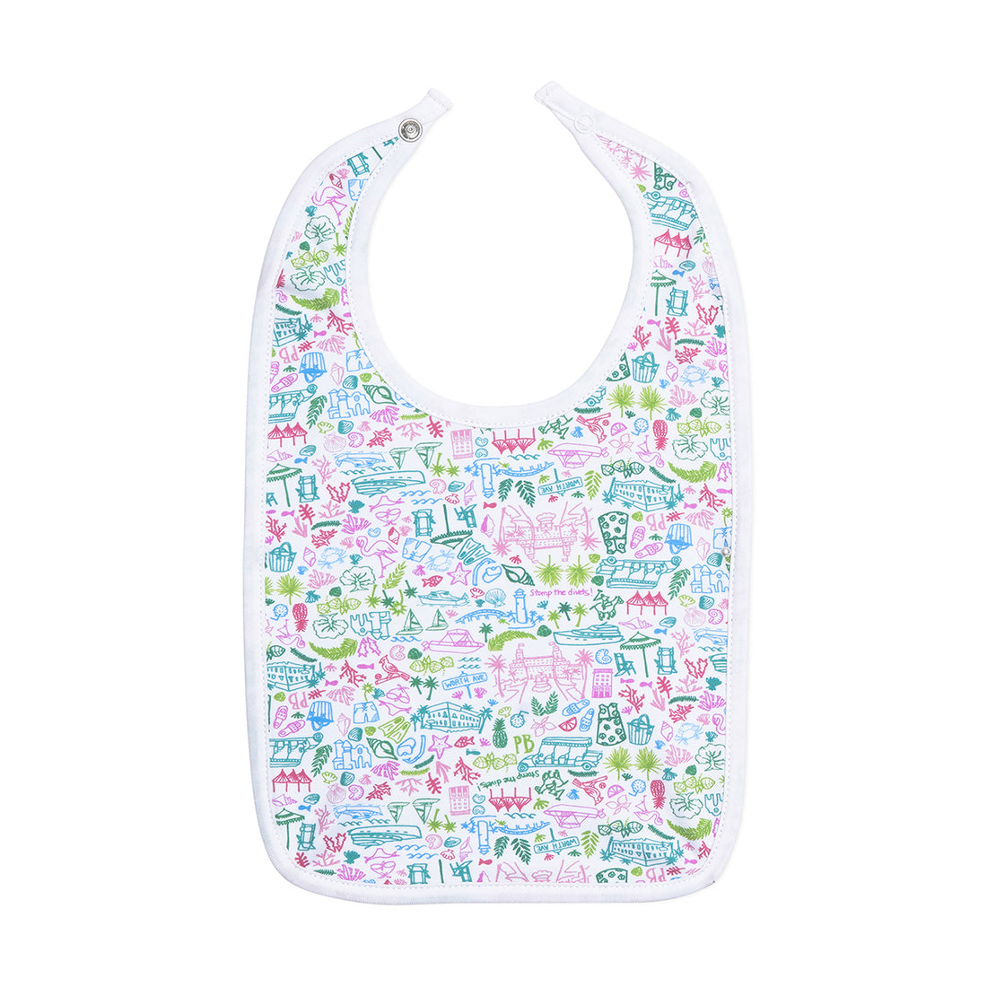 joy street palm beach round baby bib