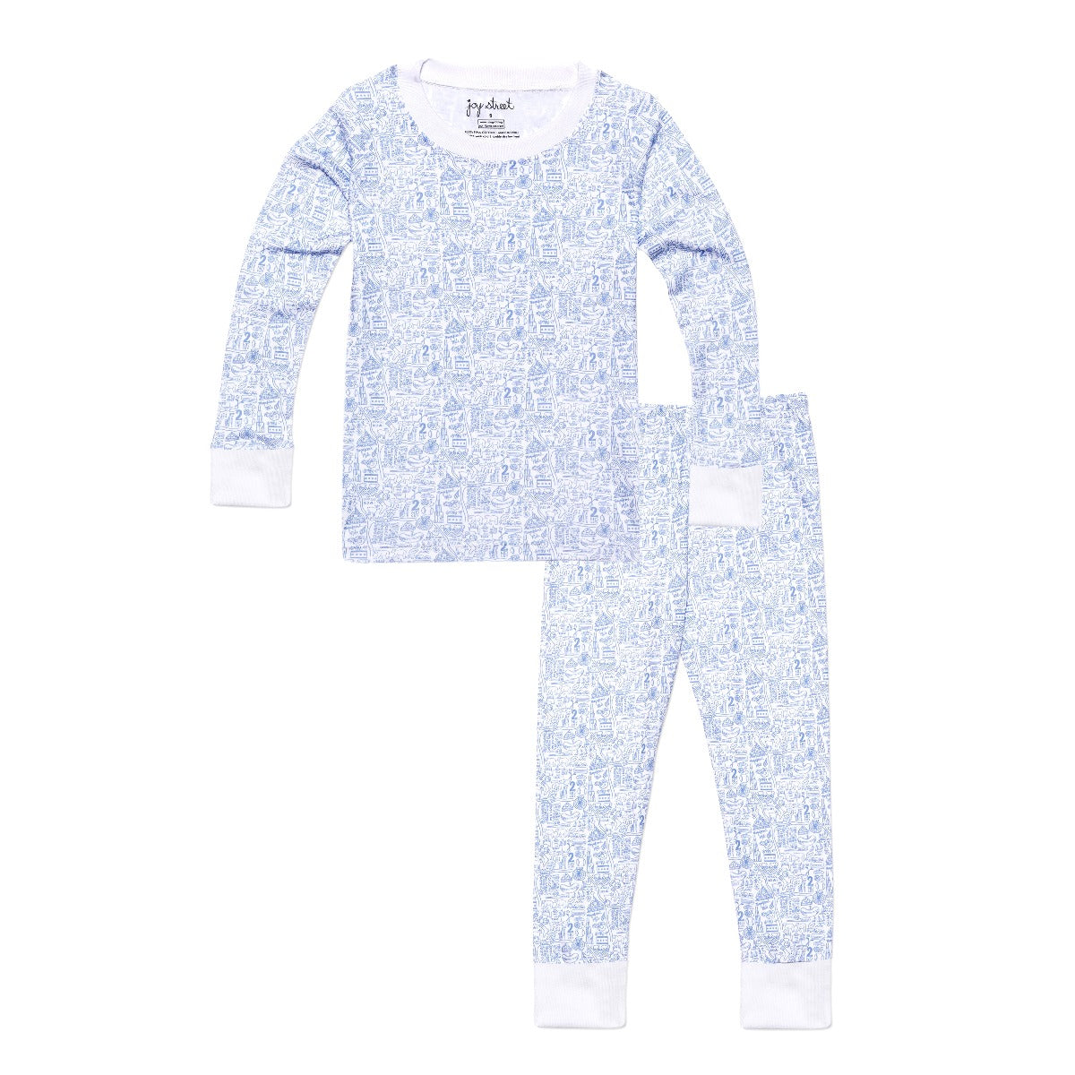 Joy Street Kids Chicago print pajamas, blue