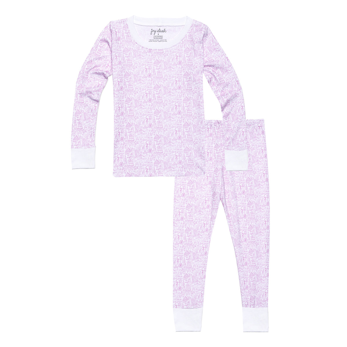 Joy Street Kids Chicago print pajamas, pink